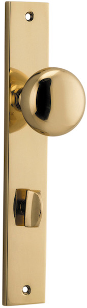 10322P85 - Cambridge Knob - Rectangular Backplate - Polished Brass - Privacy