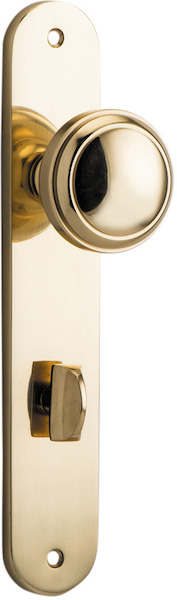 10332P85 - Paddington Knob - Oval Backplate - Polished Brass - Privacy