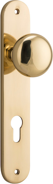 10334E85 - Cambridge Knob - Oval Backplate - Polished Brass - Entrance