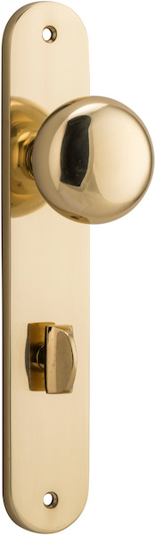 10334P85 - Cambridge Knob - Oval Backplate - Polished Brass - Privacy