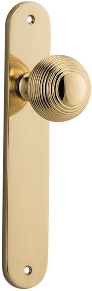 10336 - Guildford Knob - Oval Backplate - Polished Brass - Passage