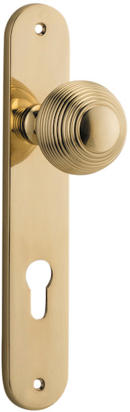 10336E85 - Guildford Knob - Oval Backplate - Polished Brass - Entrance