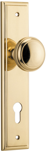 10338E85 - Paddington Knob - Stepped Backplate - Polished Brass - Entrance