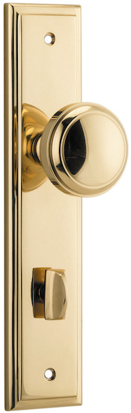 10338P85 - Paddington Knob - Stepped Backplate - Polished Brass - Privacy