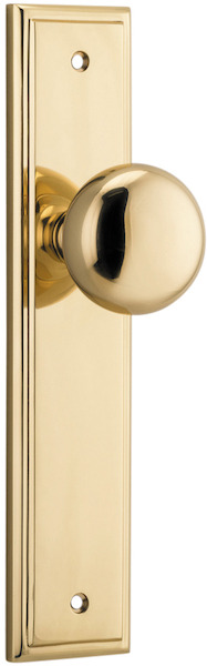 10340 - Cambridge Knob - Stepped Backplate - Polished Brass - Passage