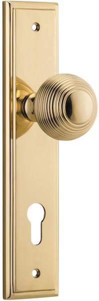 10342E85 - Guildford Knob - Stepped Backplate - Polished Brass - Entrance
