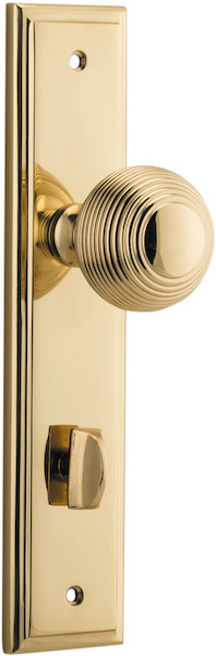 10342P85 - Guildford Knob - Stepped Backplate - Polished Brass - Privacy