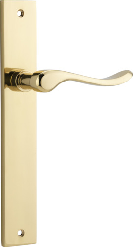 10420 - Stirling Lever - Rectangular Backplate - Polished Brass - Passage