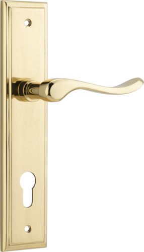 10426E85 - Stirling Lever - Stepped Backplate - Polished Brass - Entrance