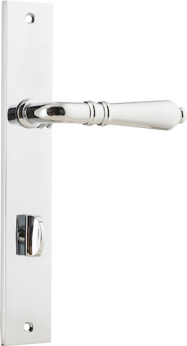11700P85 - Sarlat Lever - Rectangular Backplate - Polished Chrome - Privacy