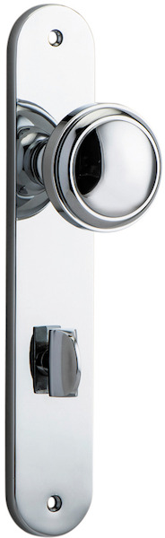 11832P85 - Paddington Knob - Oval Backplate - Polished Chrome - Privacy