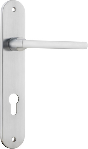 12226E85 - Baltimore Lever - Oval Backplate - Brushed Chrome - Entrance