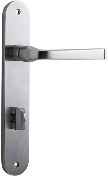 12232P85 - Annecy Lever - Oval Backplate - Brushed Chrome - Privacy