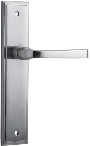 12244 - Annecy Lever - Stepped Backplate - Brushed Chrome - Passage