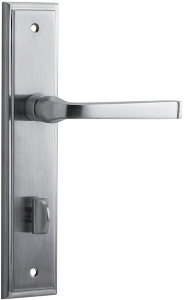 12244P85 - Annecy Lever - Stepped Backplate - Brushed Chrome - Privacy