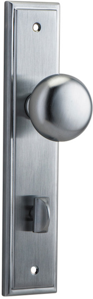 12340P85 - Cambridge Knob - Stepped Backplate - Brushed Chrome - Privacy