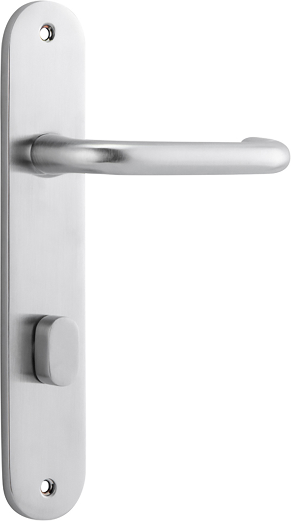 12346P85 - Oslo Lever - Oval Backplate - Brushed Chrome - Privacy