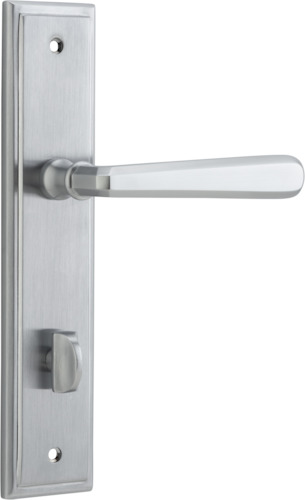 12378P85 - Copenhagen Lever - Stepped Backplate - Brushed Chrome - Privacy