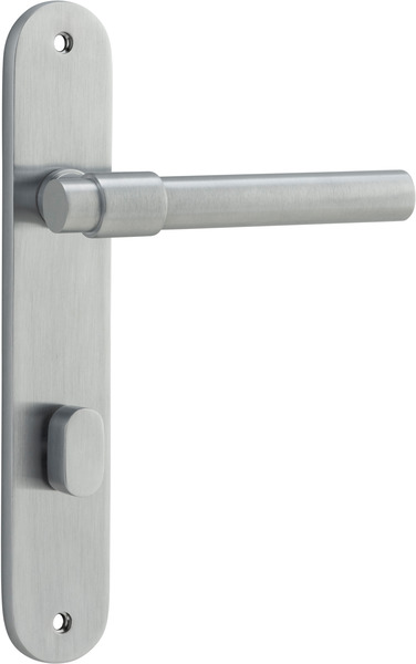 12400P85 - Helsinki Lever - Oval Backplate - Brushed Chrome - Privacy