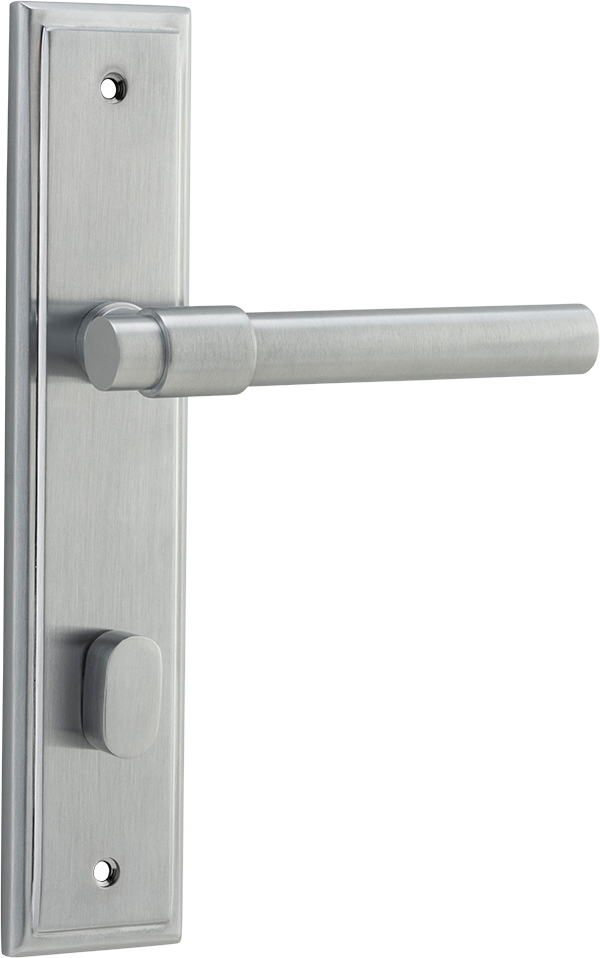 12402P85 - Helsinki Lever - Stepped Backplate - Brushed Chrome - Privacy