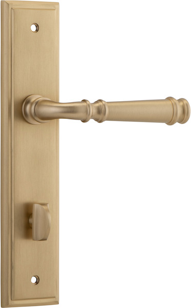 13242P85 - Verona Lever - Stepped Backplate - Brushed Brass - Privacy