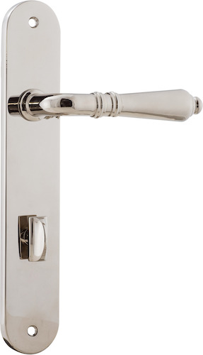 14224P85 - Sarlat Lever - Oval Backplate - Polished Nickel - Privacy