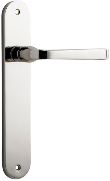 14232 - Annecy Lever - Oval Backplate - Polished Nickel - Passage