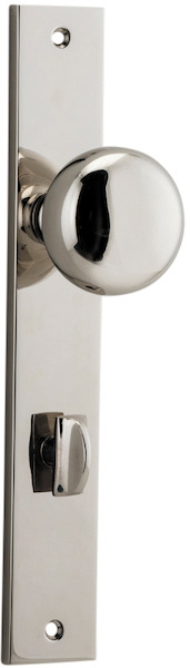 14322P85 - Cambridge Knob - Rectangular Backplate - Polished Nickel - Privacy