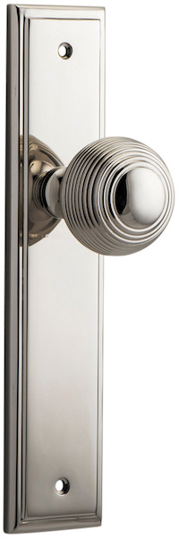 14342 - Guildford Knob - Stepped Backplate - Polished Nickel - Passage