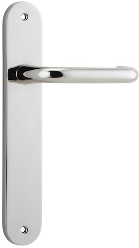 14346 - Oslo Lever - Oval Backplate - Polished Nickel - Passage