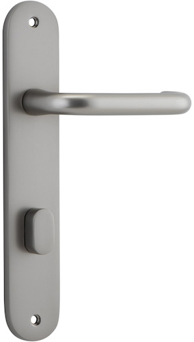 14846P85 - Oslo Lever - Oval Backplate - Satin Nickel - Privacy