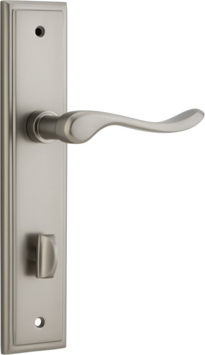 14926P85 - Stirling Lever - Stepped Backplate - Satin Nickel - Privacy