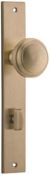 15320P85 - Paddington Knob - Rectangular Backplate - Brushed Brass - Privacy