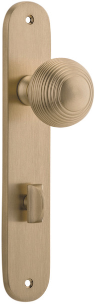 15336P85 - Guildford Knob - Oval Backplate - Brushed Brass - Privacy