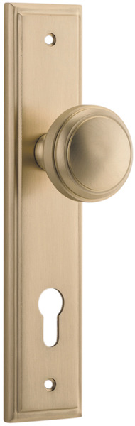 15338E85 - Paddington Knob - Stepped Backplate - Brushed Brass - Entrance