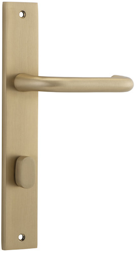 15344P85 - Oslo Lever - Rectangular Backplate - Brushed Brass - Privacy