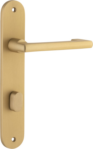 15352P85 - Baltimore Return Lever - Oval Backplate - Brushed Brass - Privacy