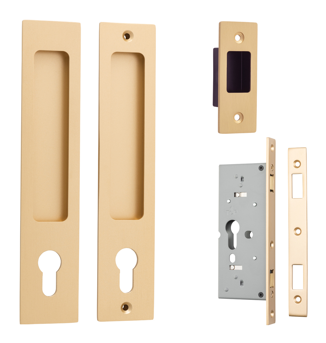 Rectangular Sliding Door Pull Entrance Kit with High Security Lock